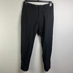 Suitsupply Sienna Mens 38 Black Wool Dress Pants Flat Front Trousers P5560V